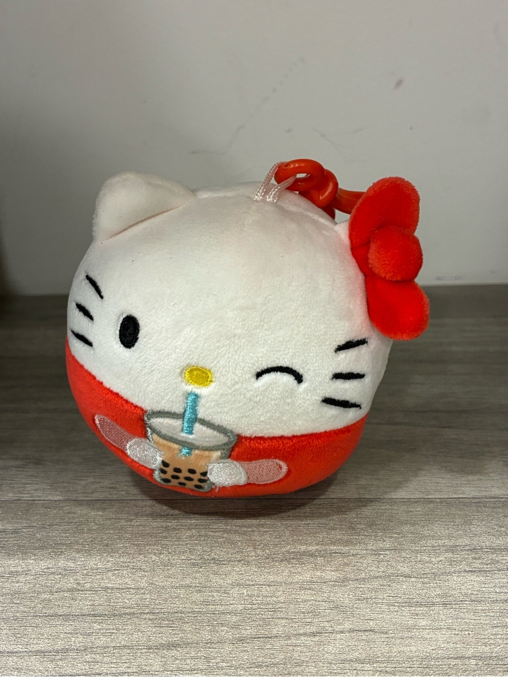 Squishmallow Hello Kitty with Boba Sanrio Keychain